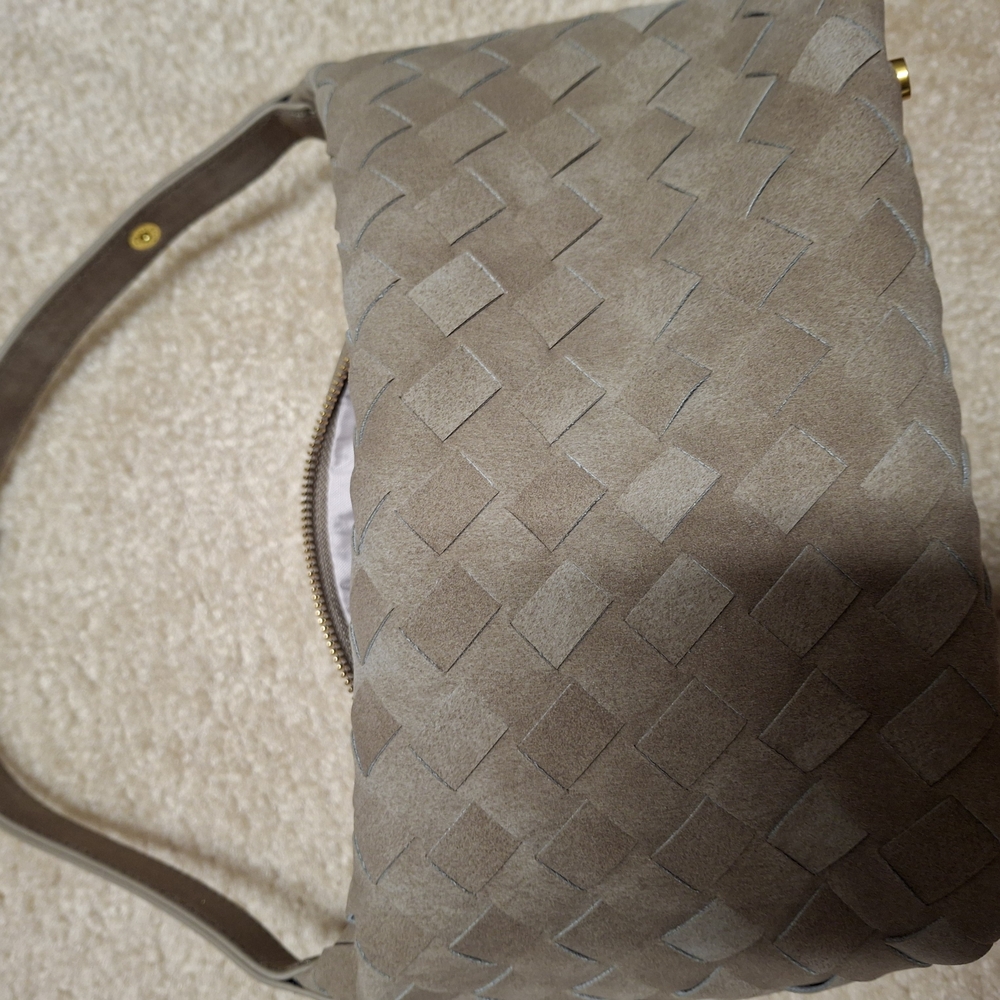 Handbag Leather Woven Bag for Women Suede w/Handle Brand New Never Been Carried